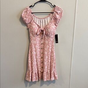 No Boundaries Pink Floral Dress